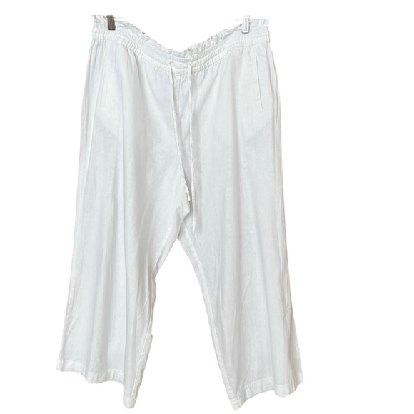 Zac & Rachel Cropped White Linen Pants XL - Picture 1 of 4